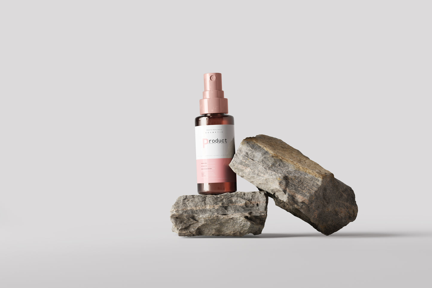 Amber Glass Spray Bottle Mockup