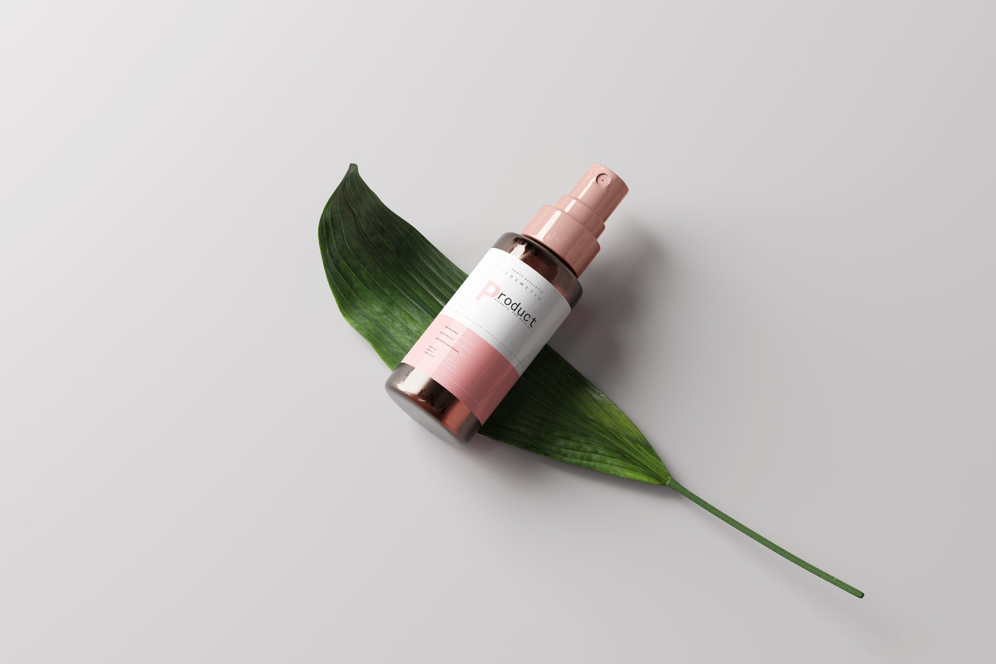 Amber Glass Spray Bottle Mockup