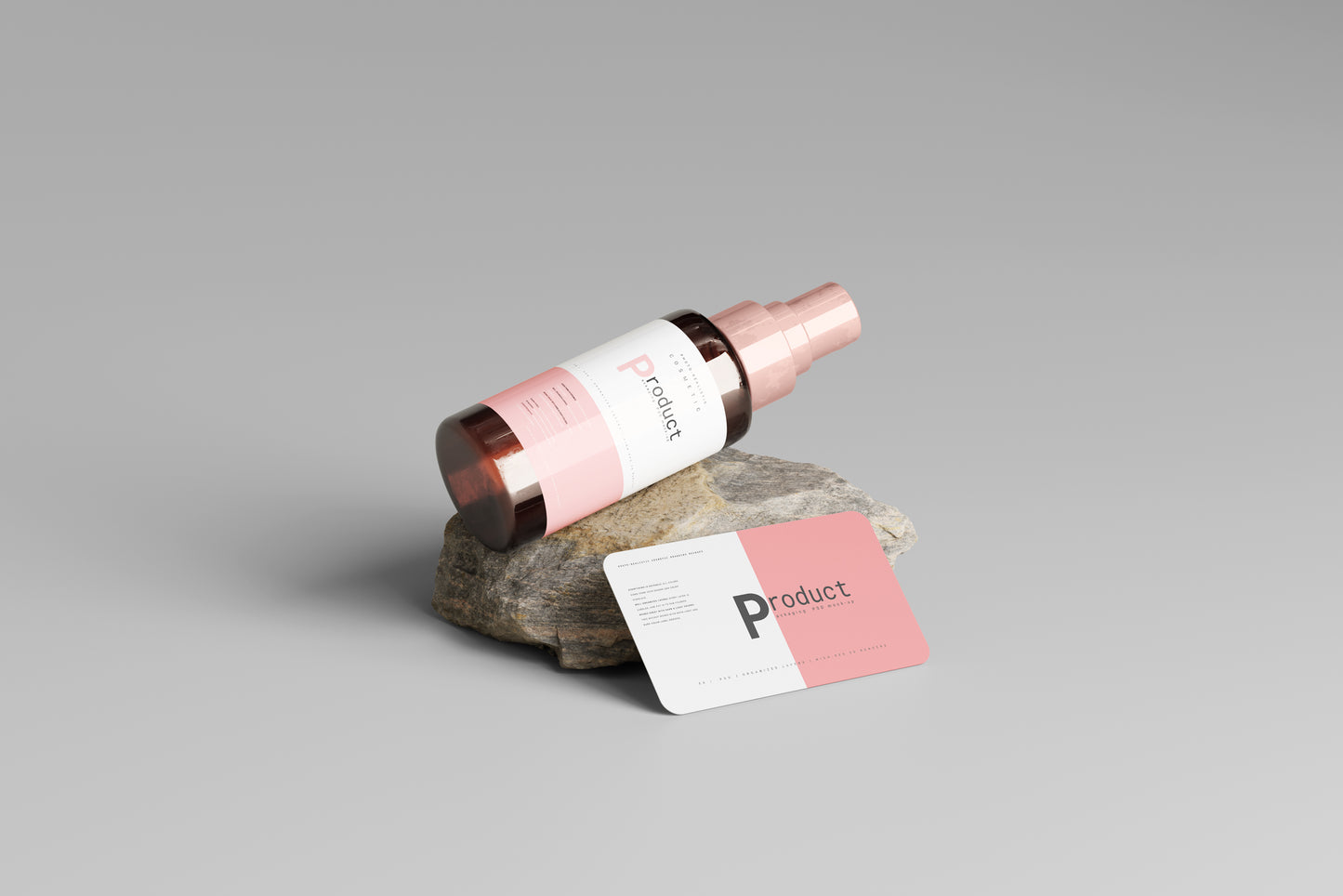 Amber Glass Spray Bottle Mockup