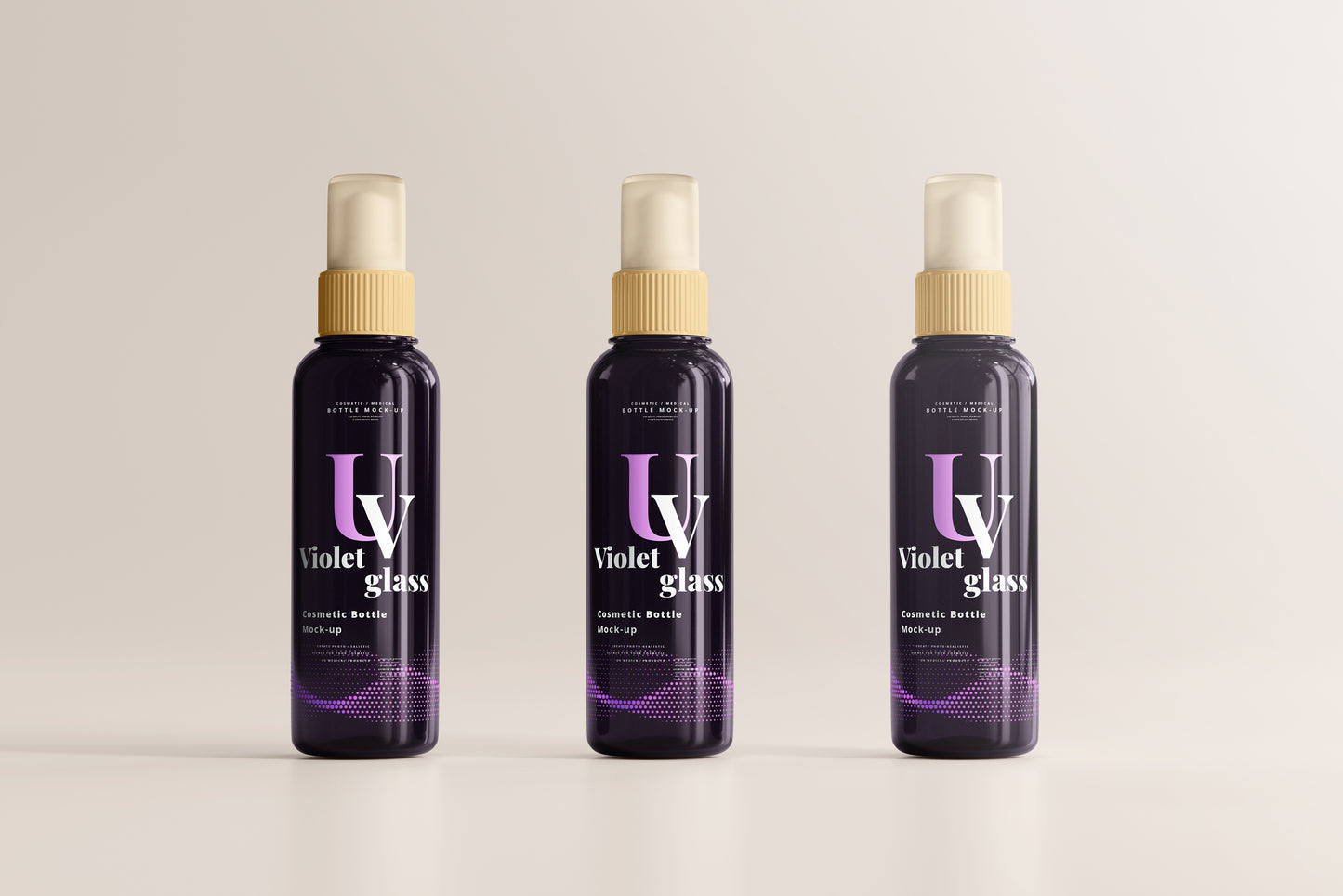 UV Glass Cosmetic Spray Bottle Mockups
