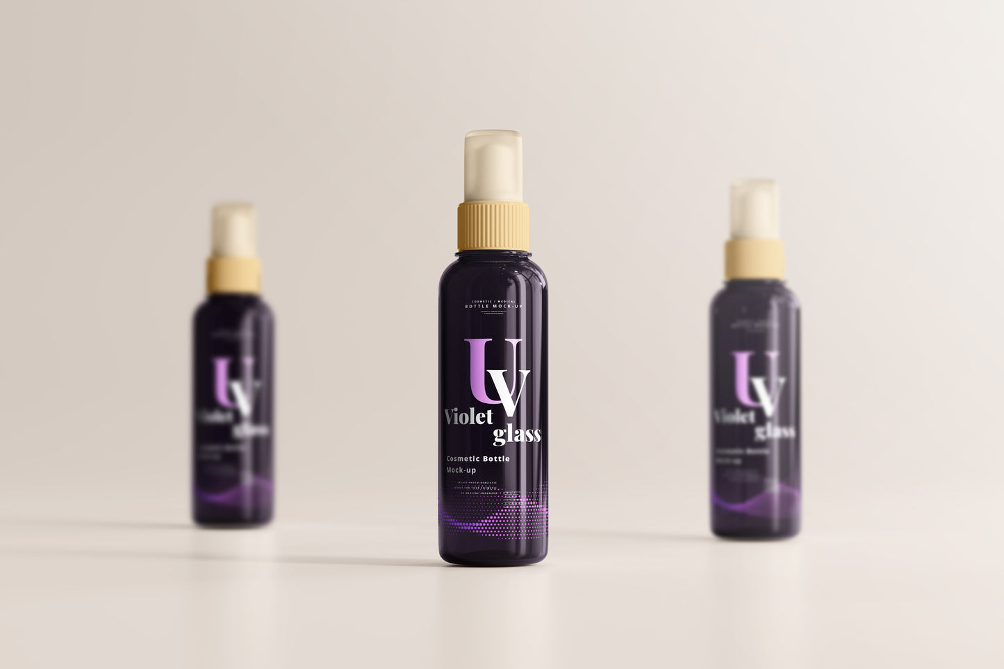 UV Glass Cosmetic Spray Bottle Mockups