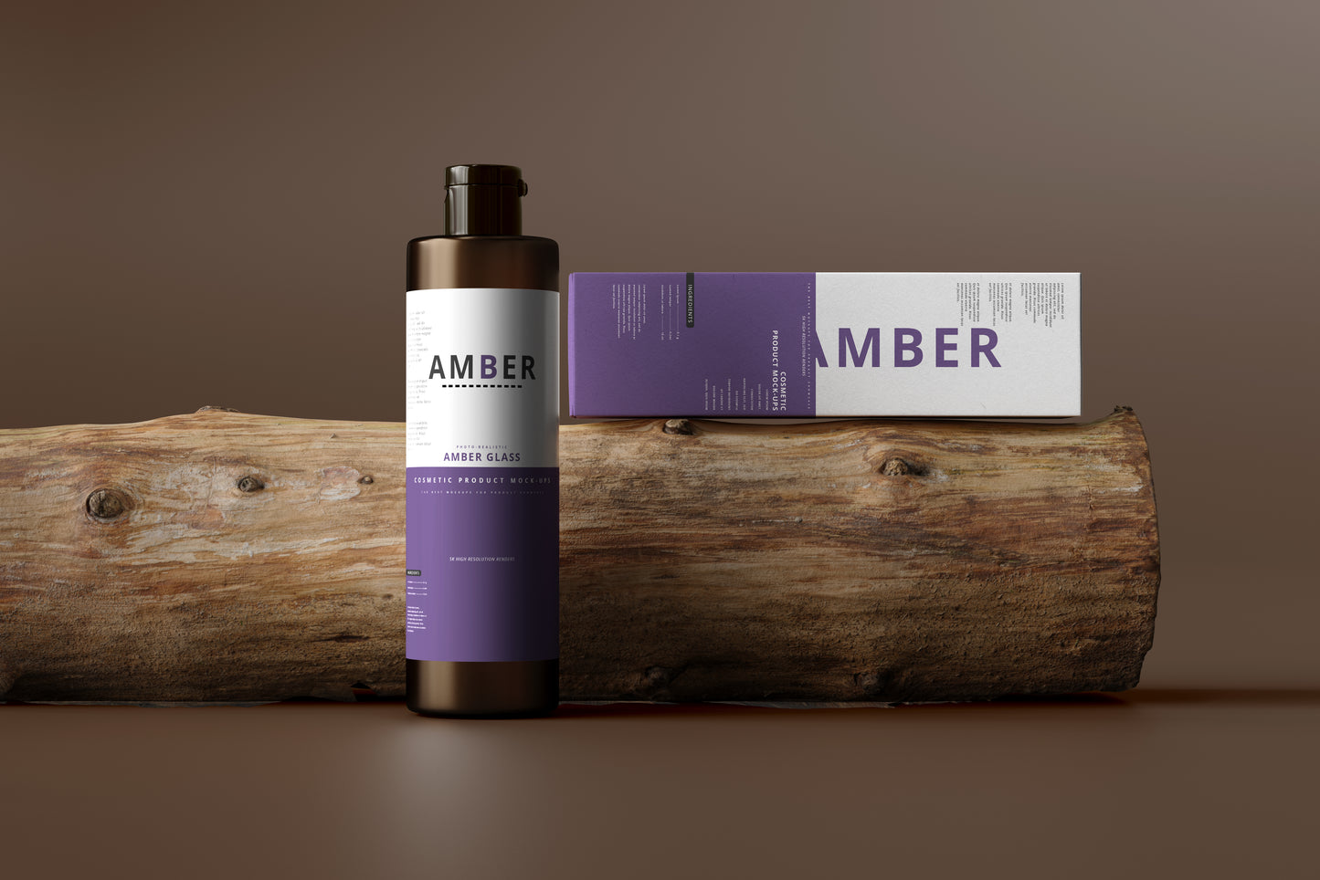 Amber Glass Bottle Mockups