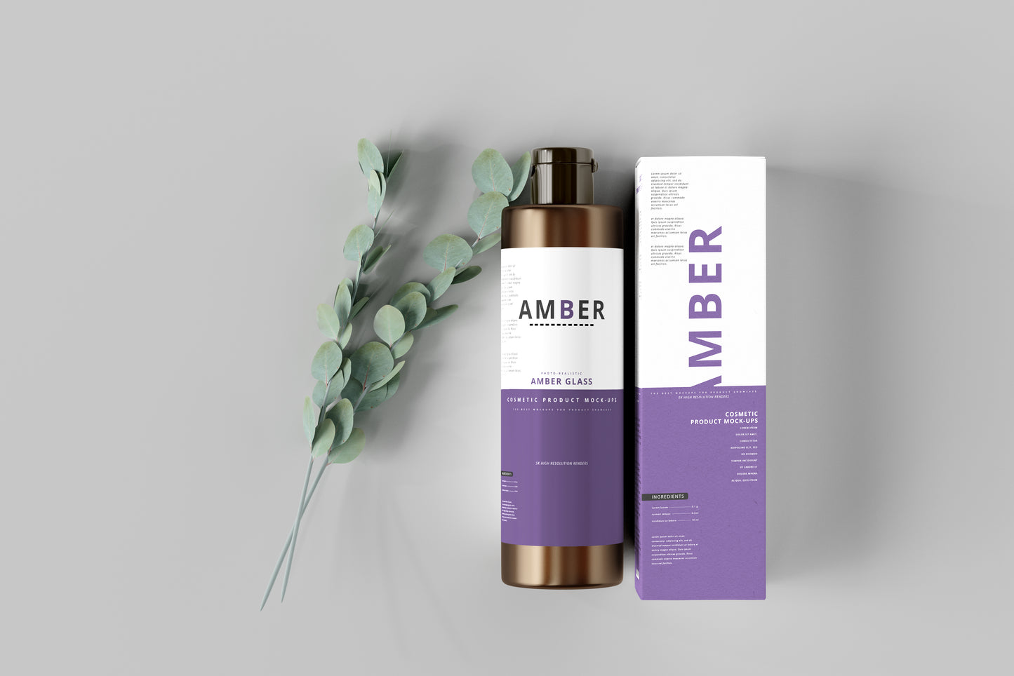 Amber Glass Bottle Mockups
