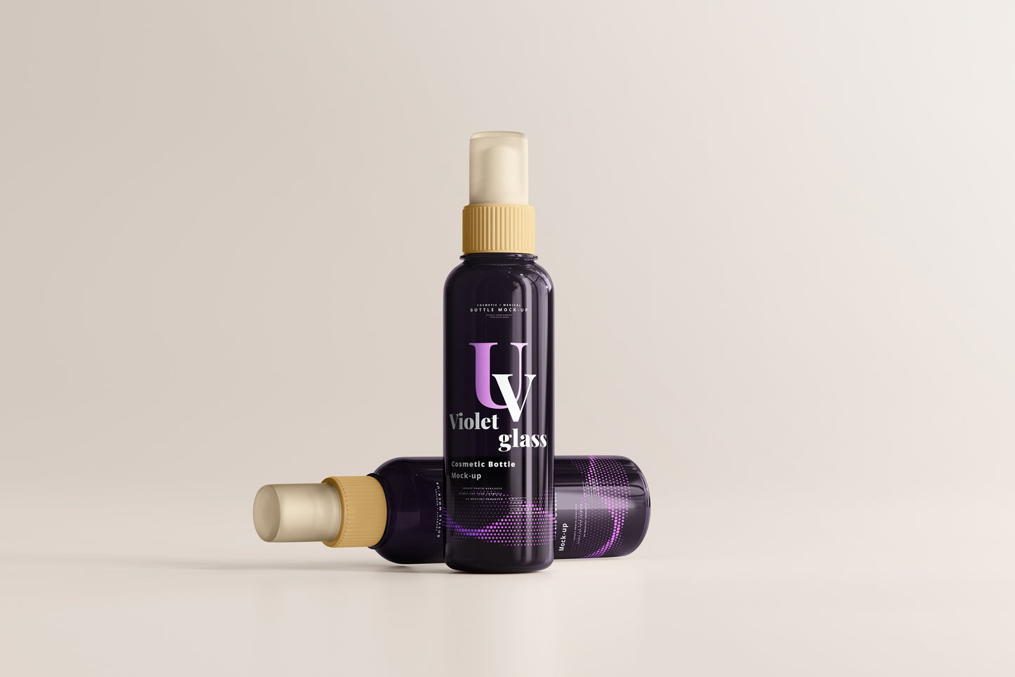 UV Glass Cosmetic Spray Bottle Mockups