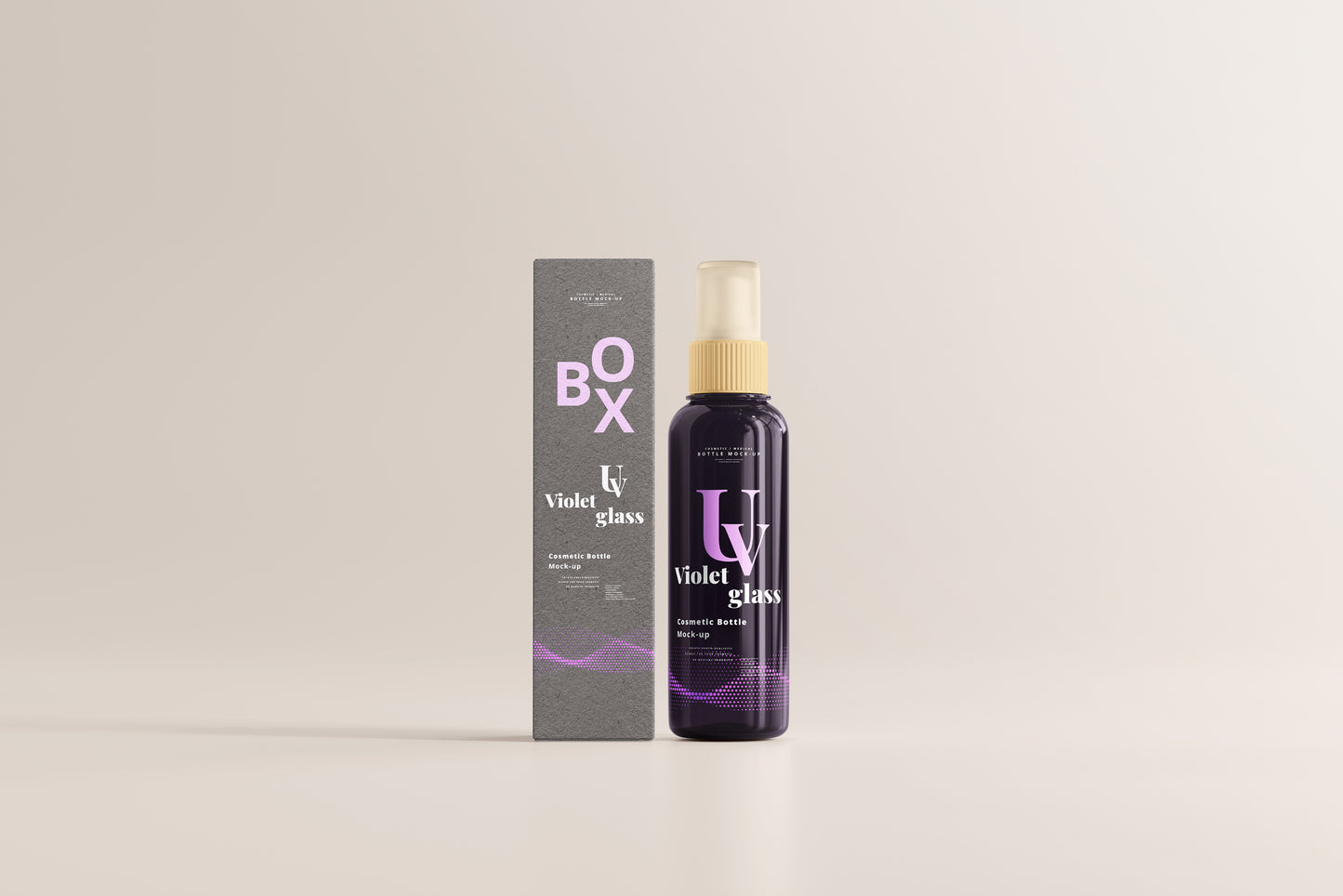 UV Glass Cosmetic Spray Bottle Mockups