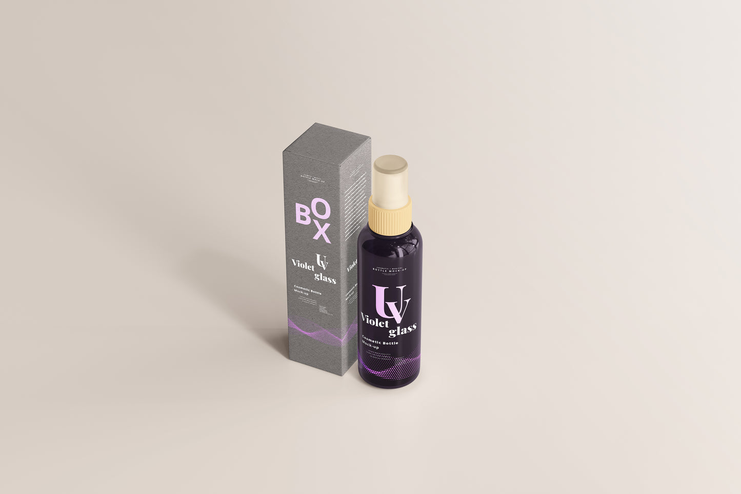 UV Glass Cosmetic Spray Bottle Mockups