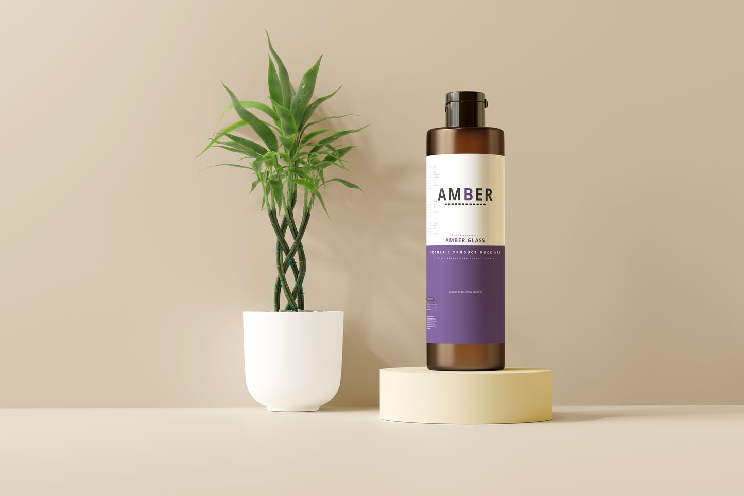Amber Glass Bottle Mockups