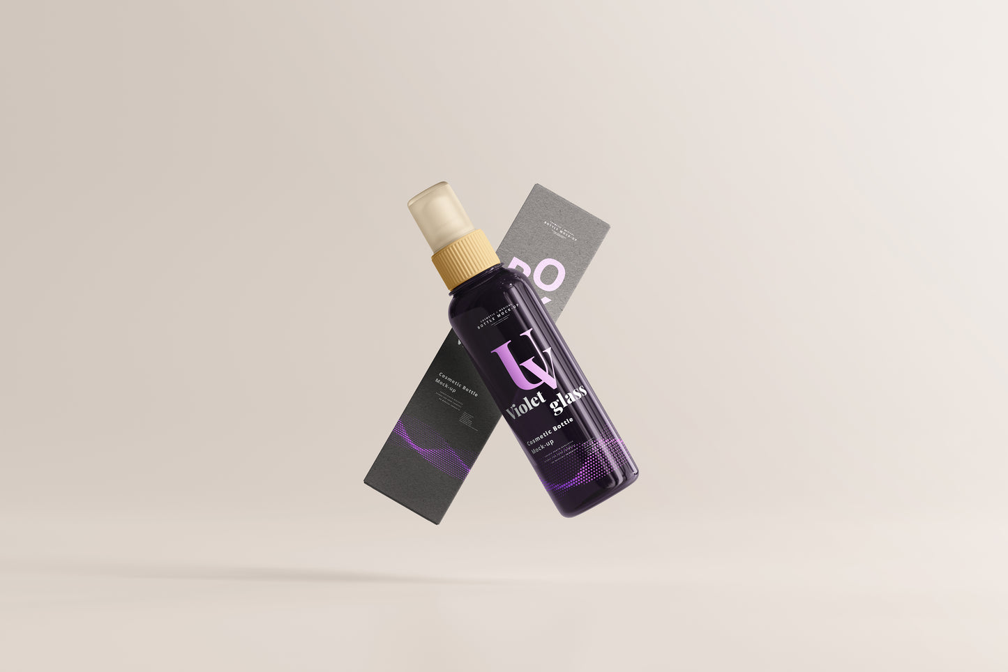 UV Glass Cosmetic Spray Bottle Mockups