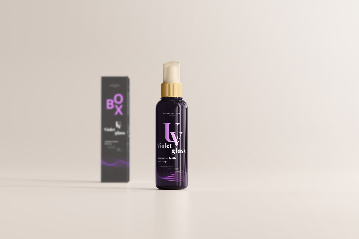 UV Glass Cosmetic Spray Bottle Mockups