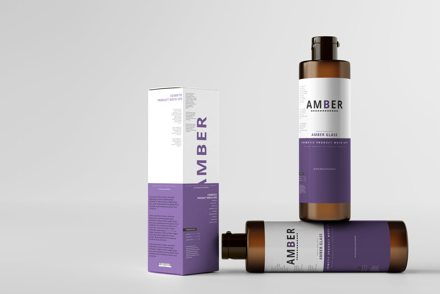 Amber Glass Bottle Mockups