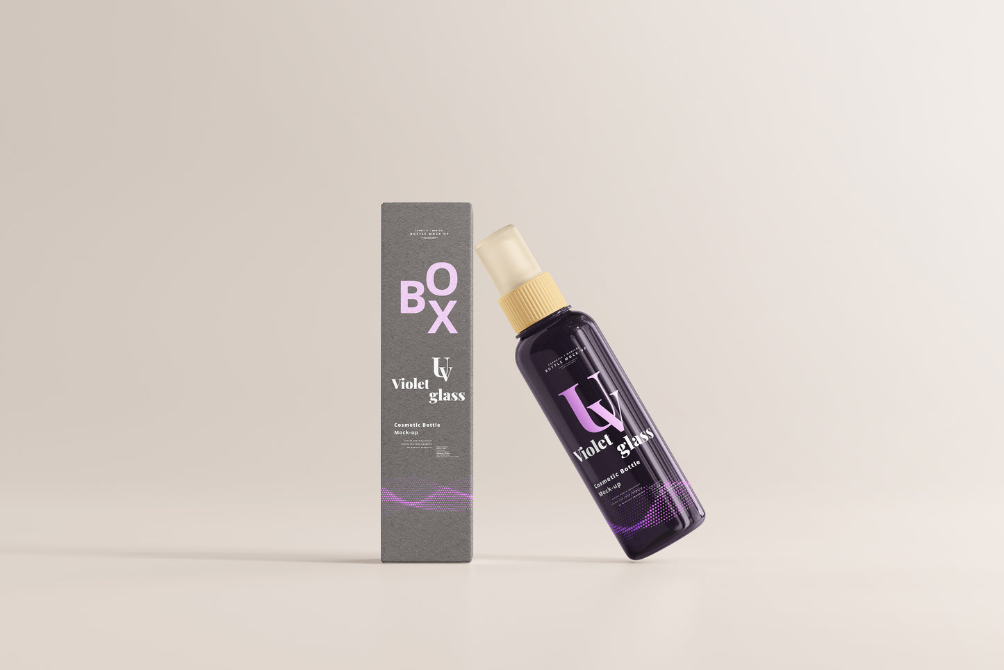 UV Glass Cosmetic Spray Bottle Mockups
