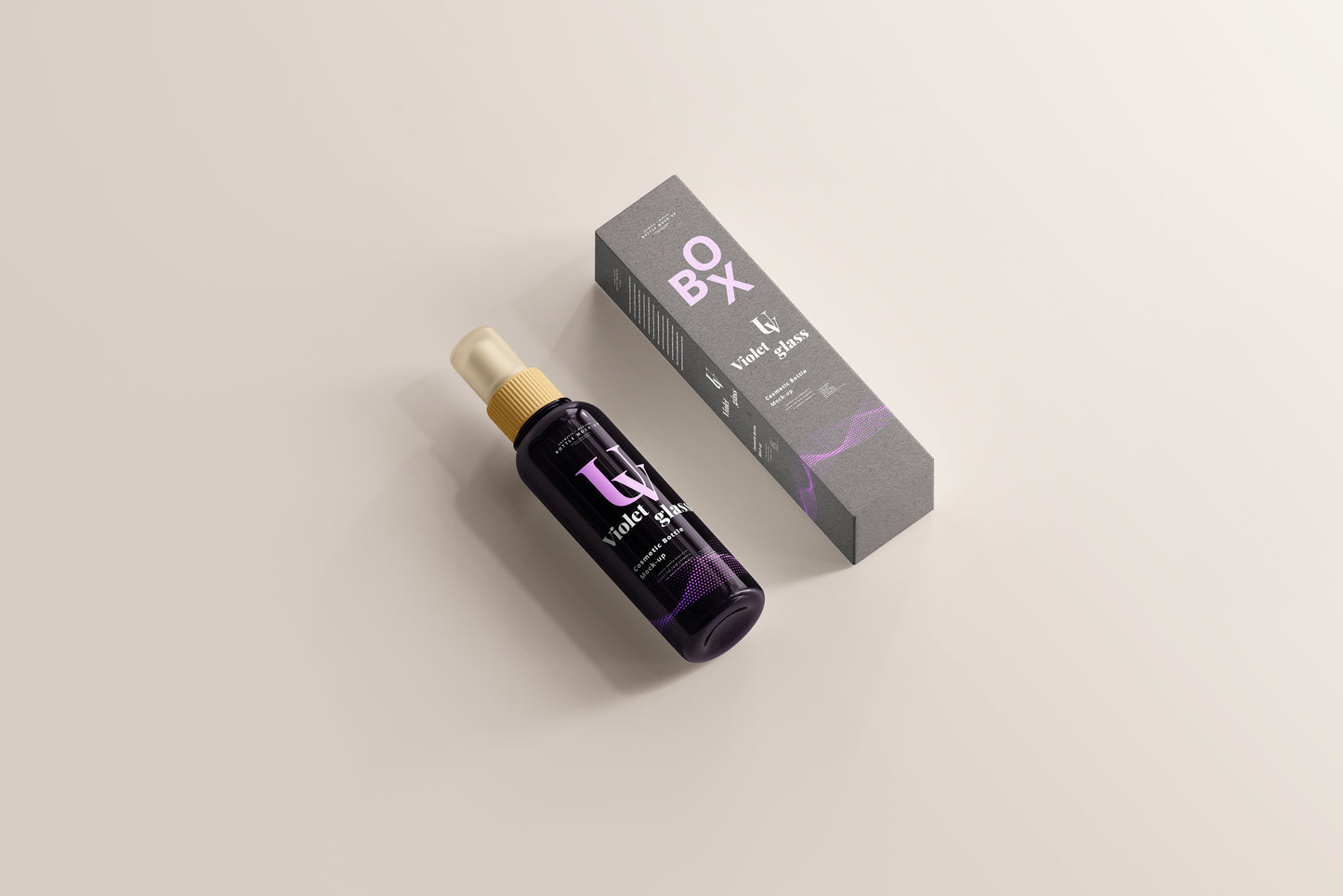 UV Glass Cosmetic Spray Bottle Mockups