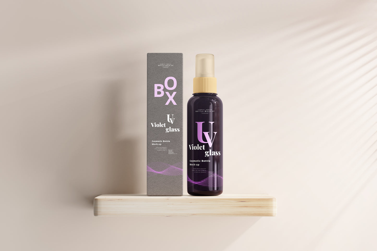 UV Glass Cosmetic Spray Bottle Mockups