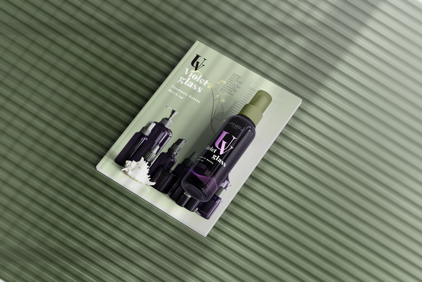 UV Glass Cosmetic Spray Bottle Mockups