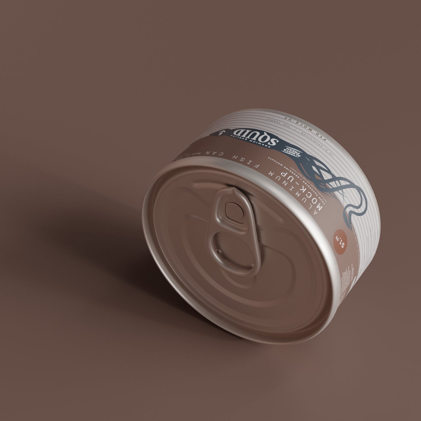 Easy Open Small Aluminum Food Can Mockup