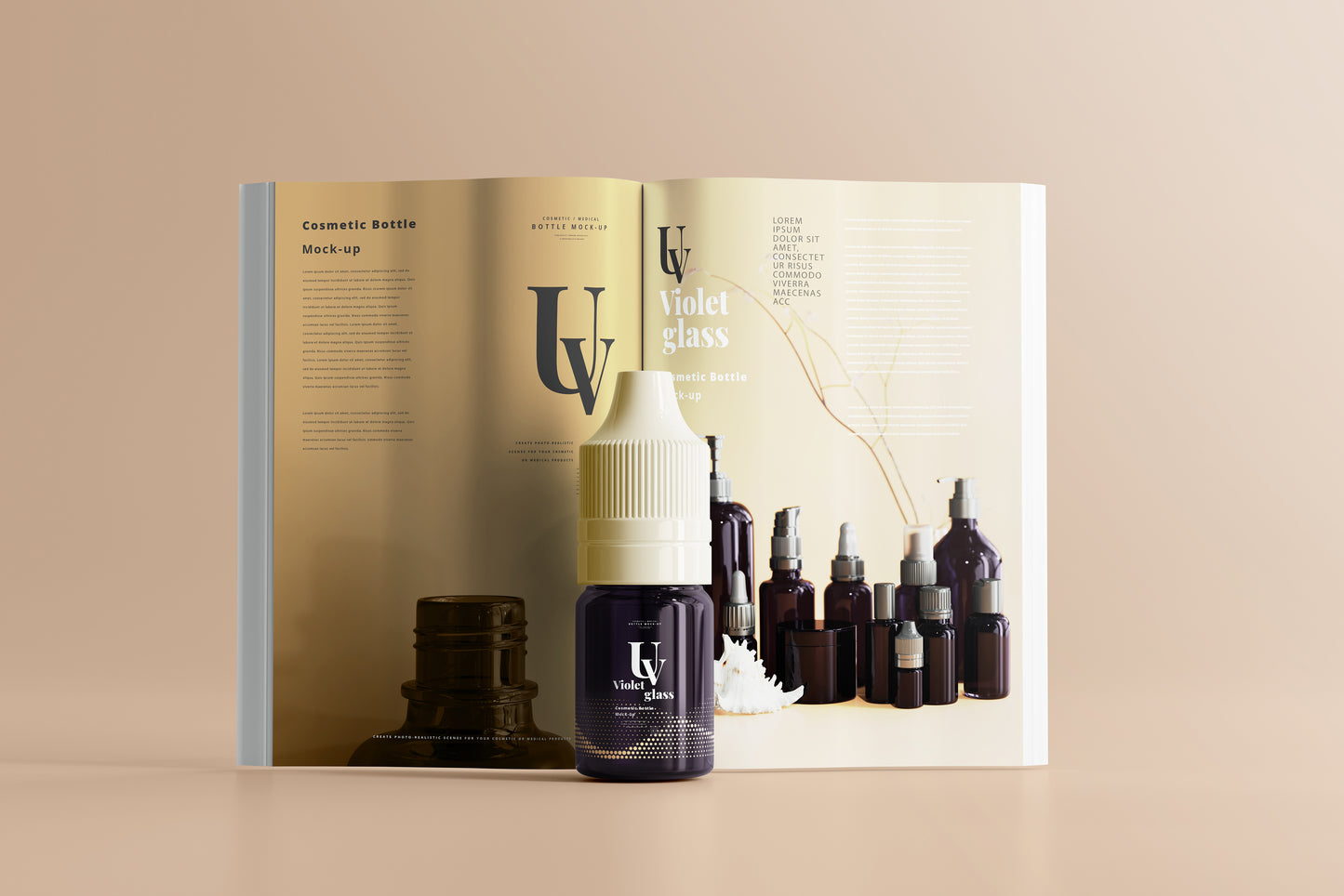 UV Glass Unicorn Dropper Bottle Mockups