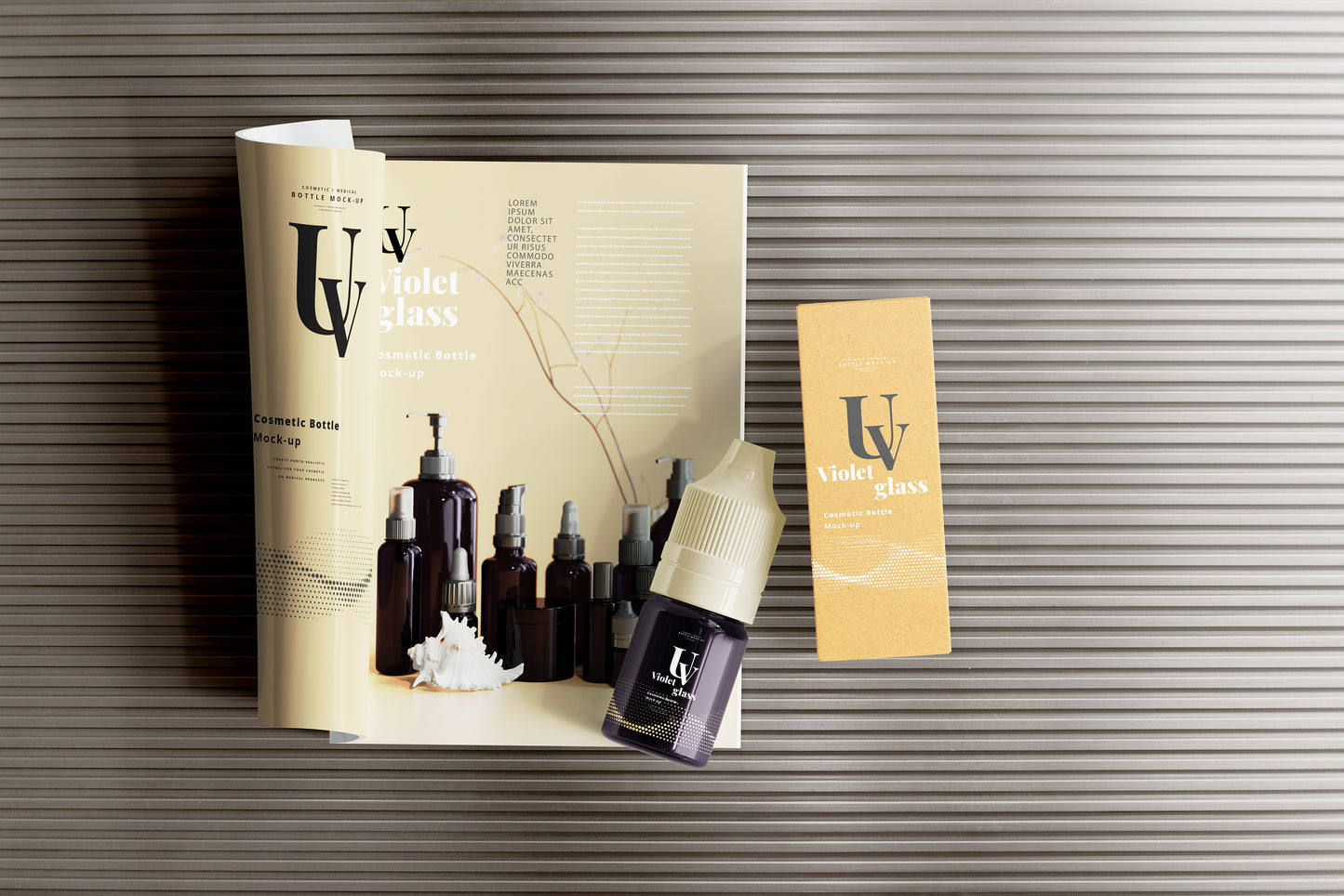 UV Glass Unicorn Dropper Bottle Mockups