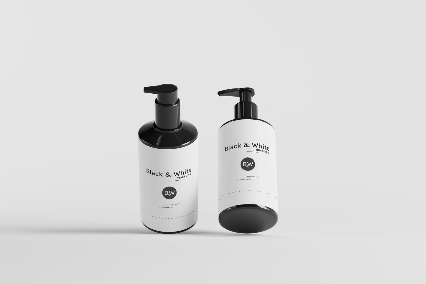 Black & White Mockups - Pump Bottles