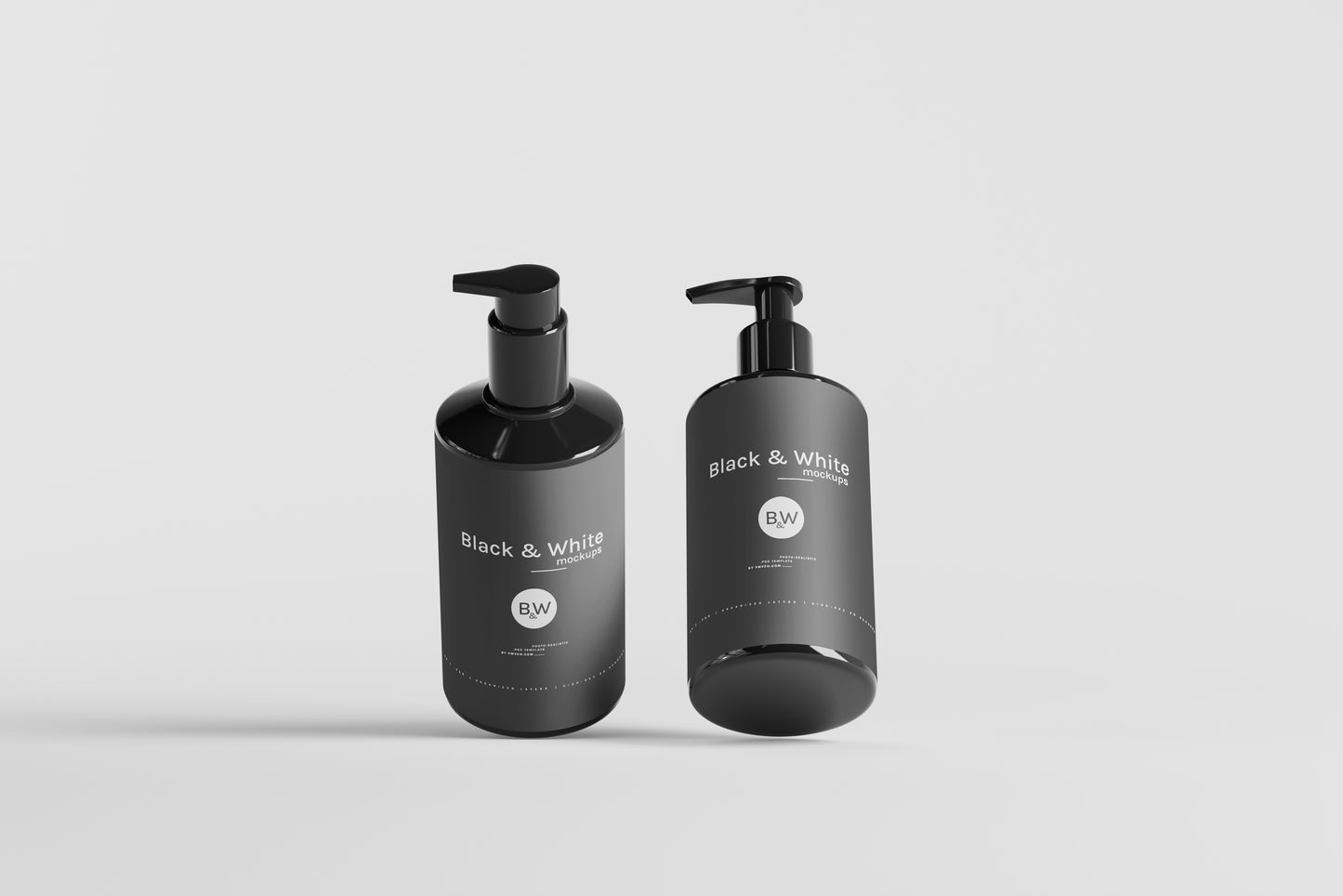 Black & White Mockups - Pump Bottles