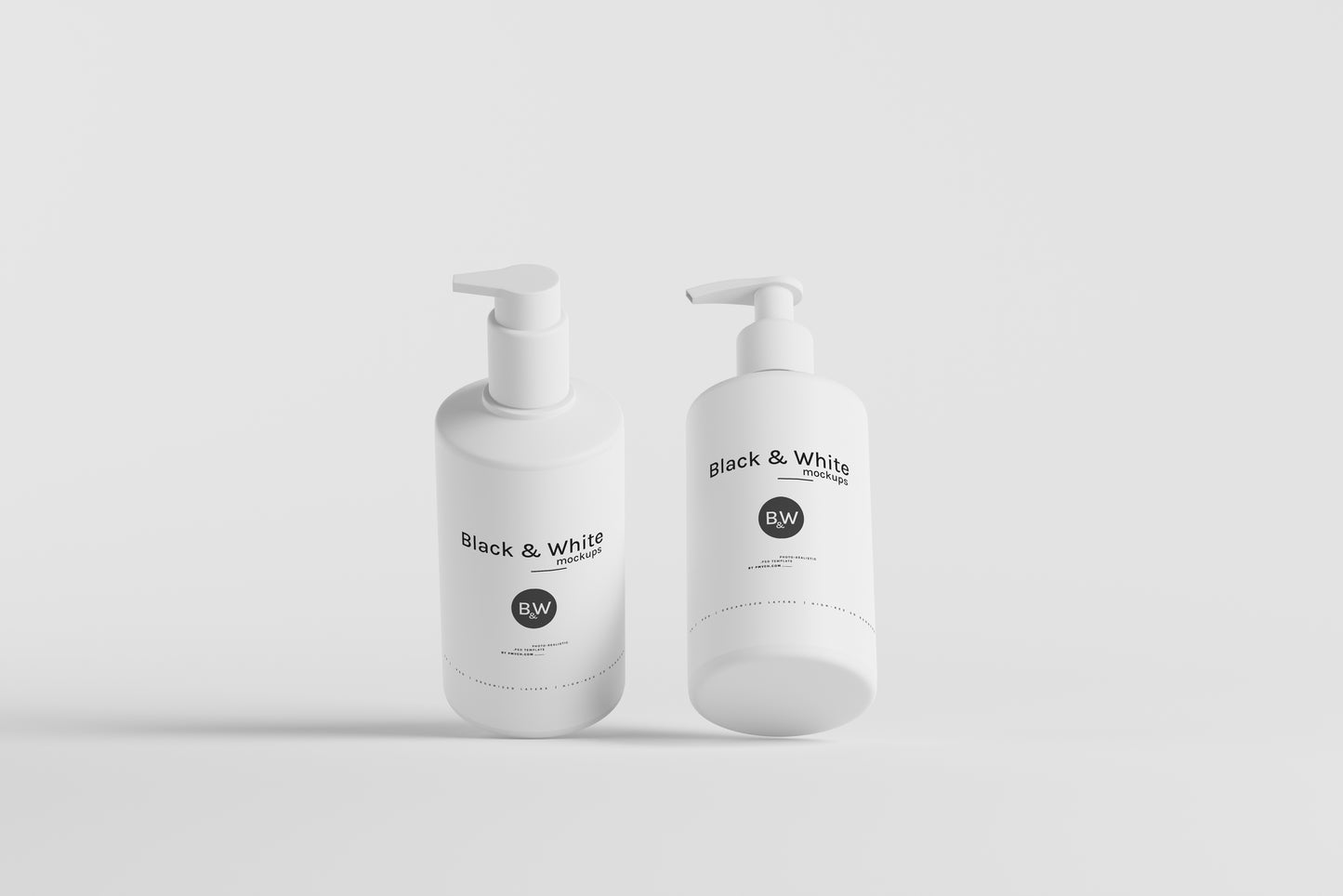 Black & White Mockups - Pump Bottles