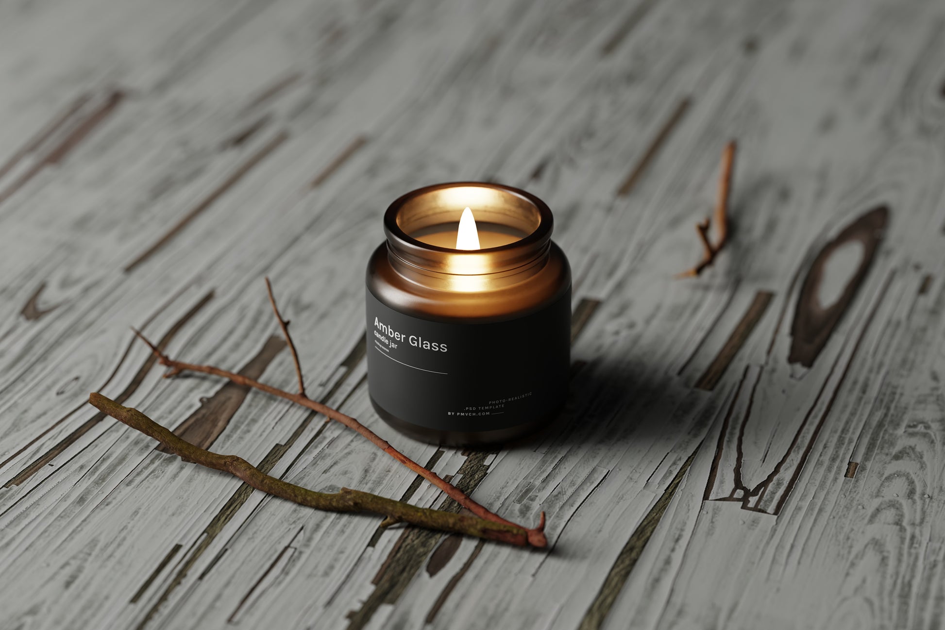 Amber Glass Candle Jars Mockup Graphic by pmvchamara · Creative Fabrica