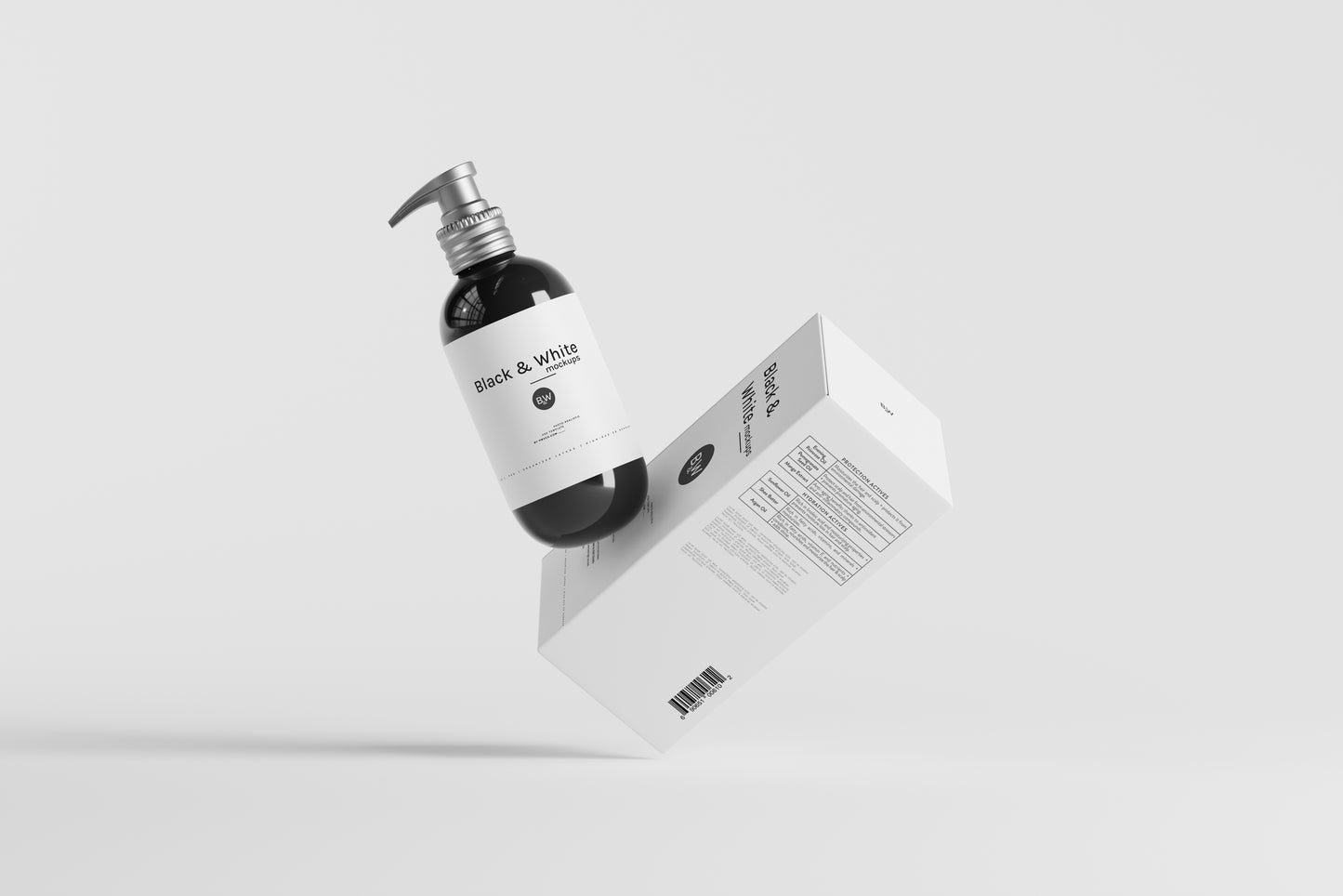 Black & White Mockups - Pump Bottles