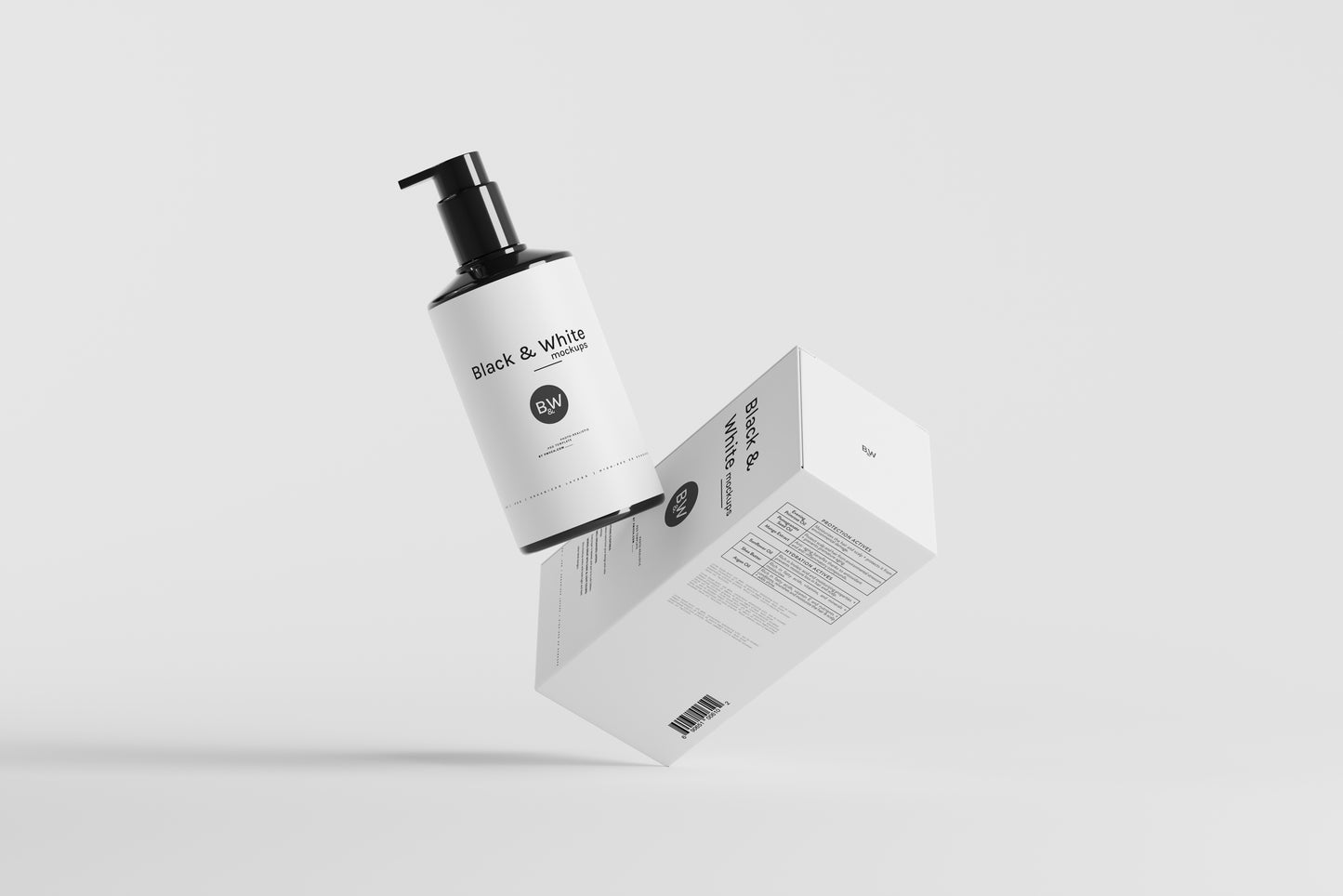 Black & White Mockups - Pump Bottles