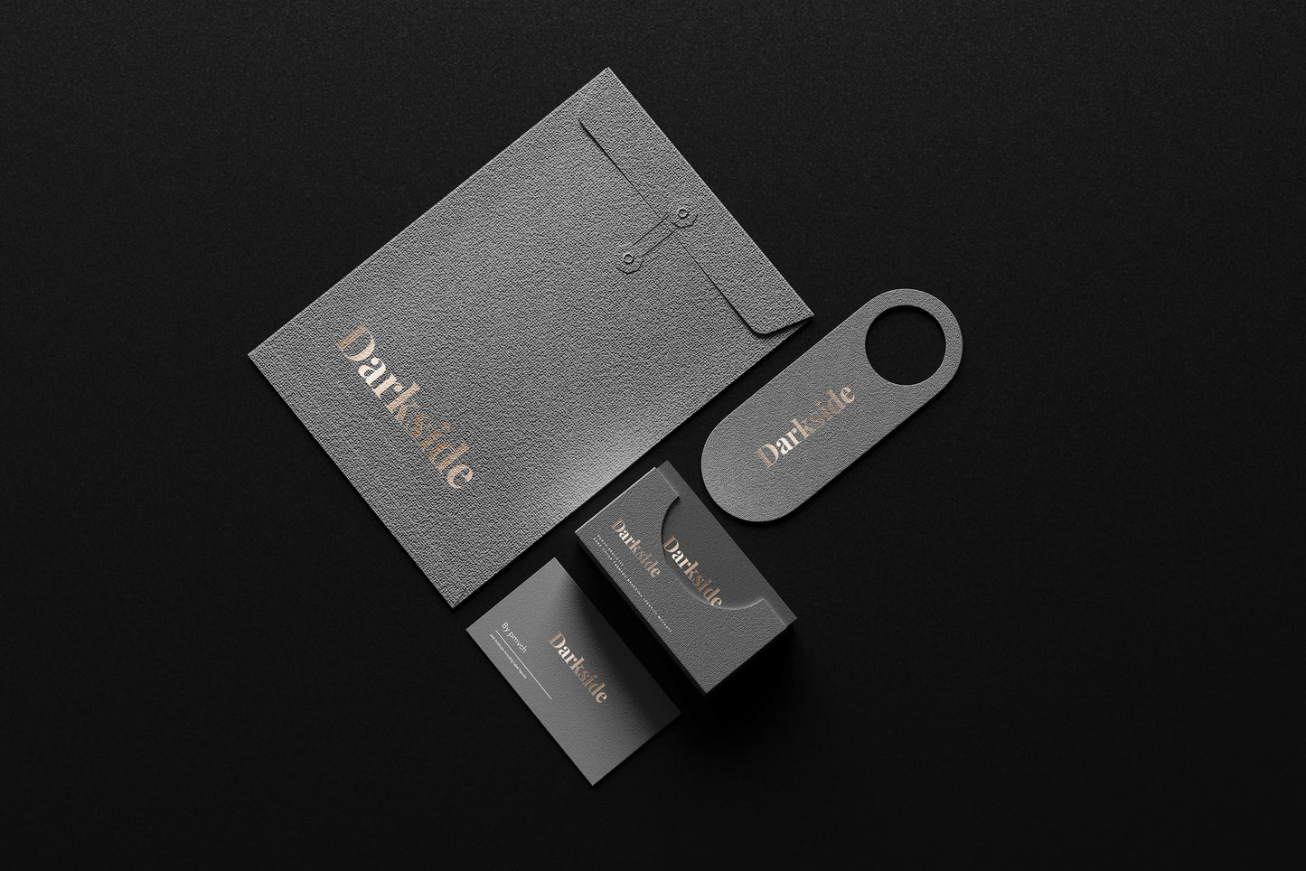 Darkside - A dark color branding identity mockups