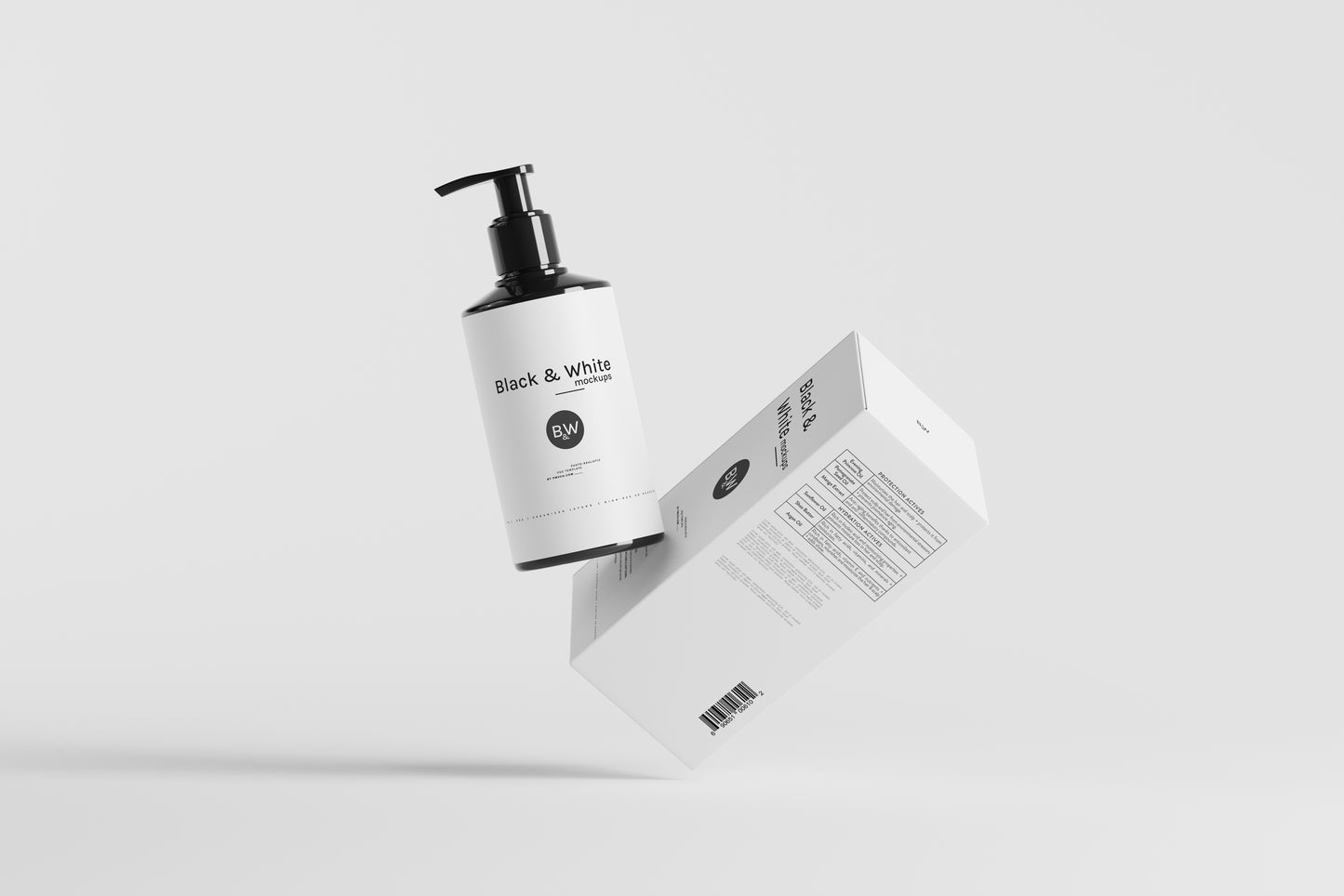 Black & White Mockups - Pump Bottles