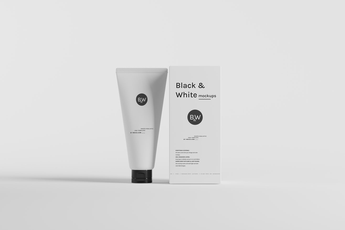 Black & White Mockups - Pump Bottles