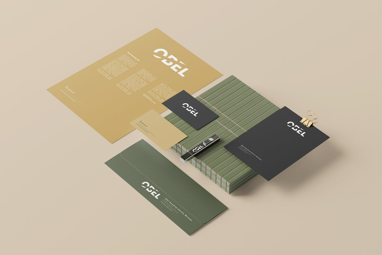 Obel - An Elegant branding identity mockups set