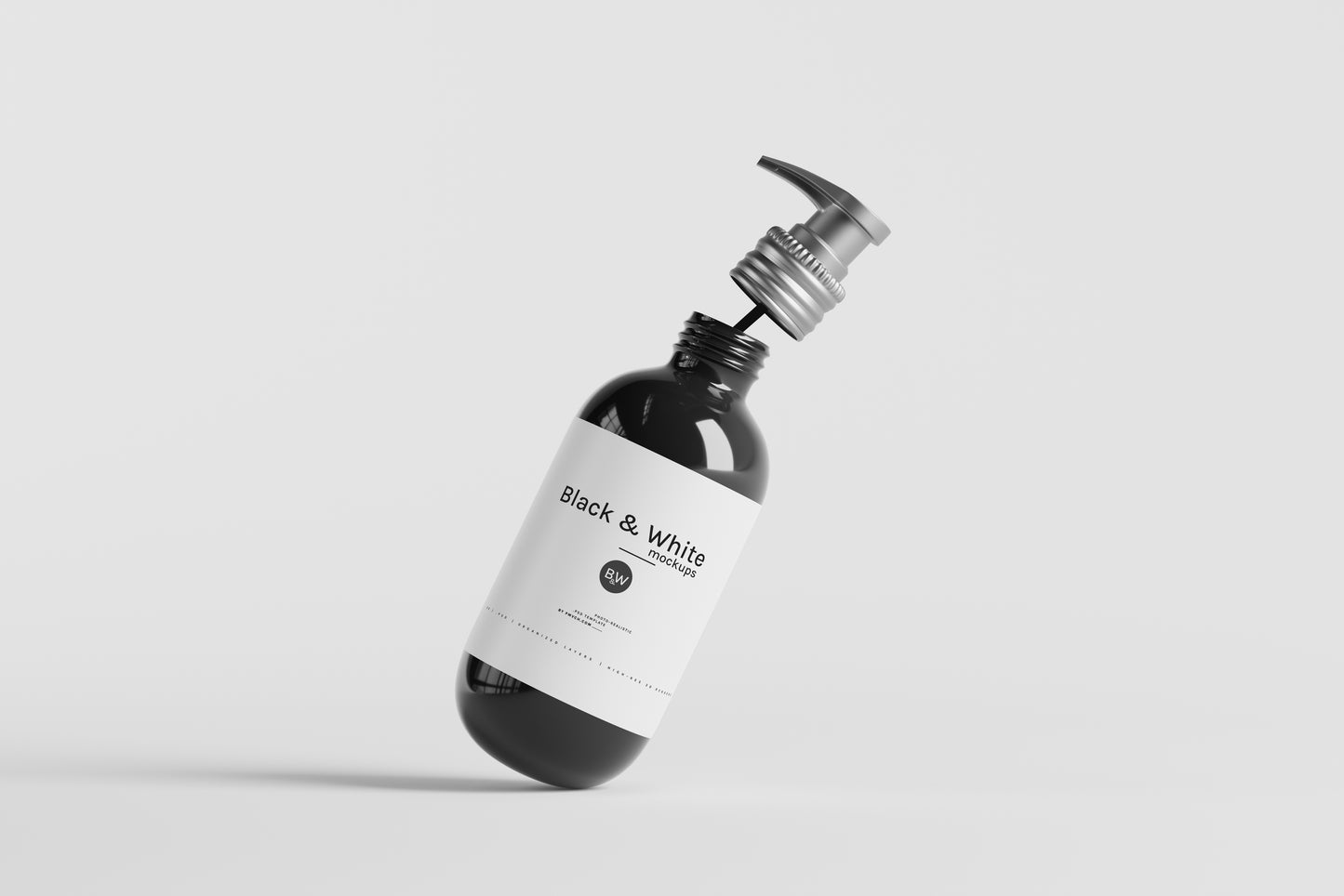 Black & White Mockups - Pump Bottles