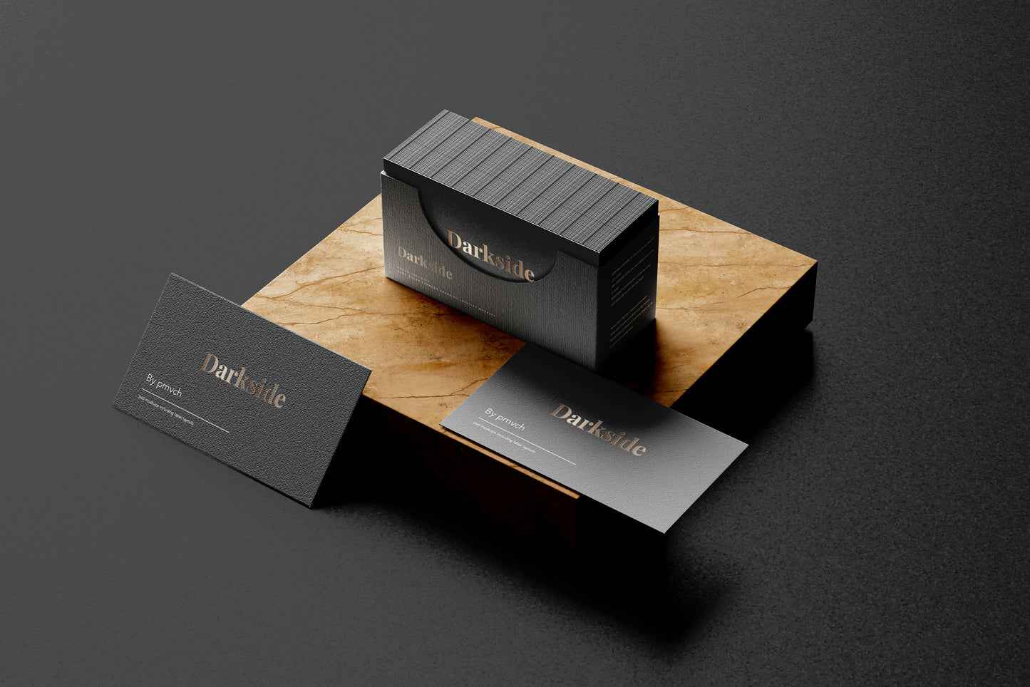 Darkside - A dark color branding identity mockups