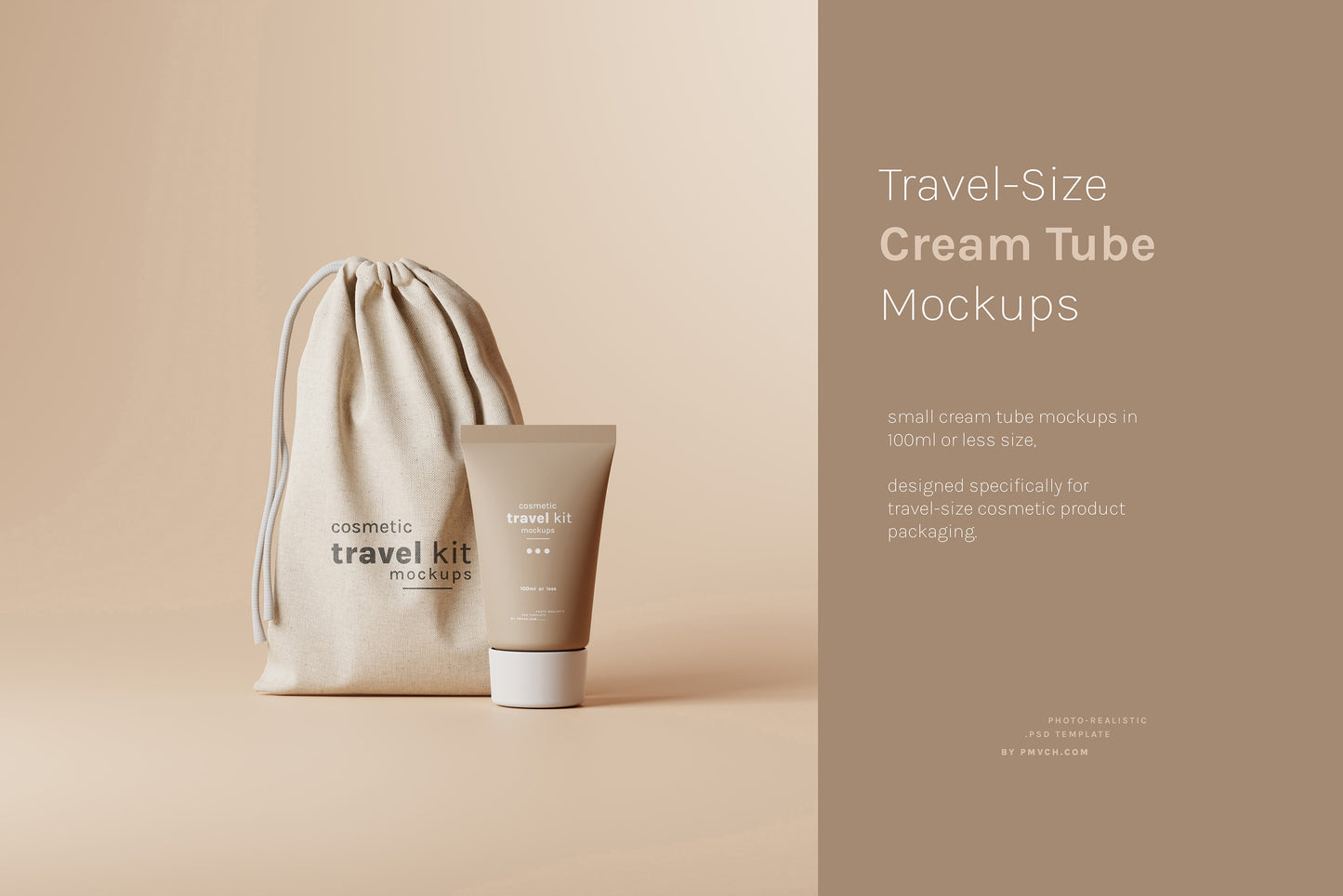 Travel-Size Small Cream Tube Mockups