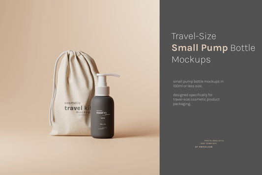 Travel-Size Small Pump Bottle Mockups