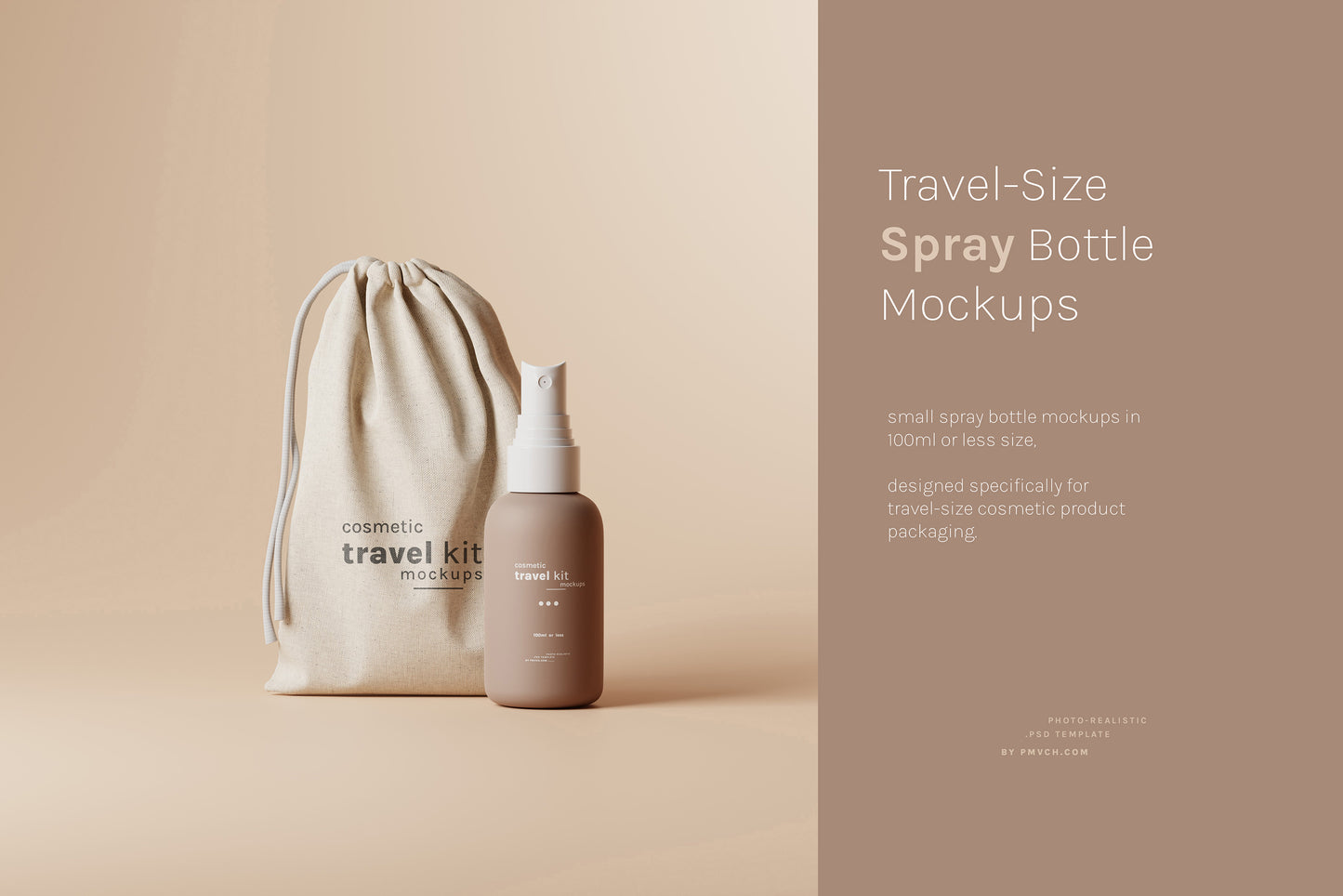 Travel-Size Small Spray Bottle Mockups