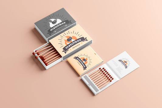 Paper Matchbox & Matchbook Mockups