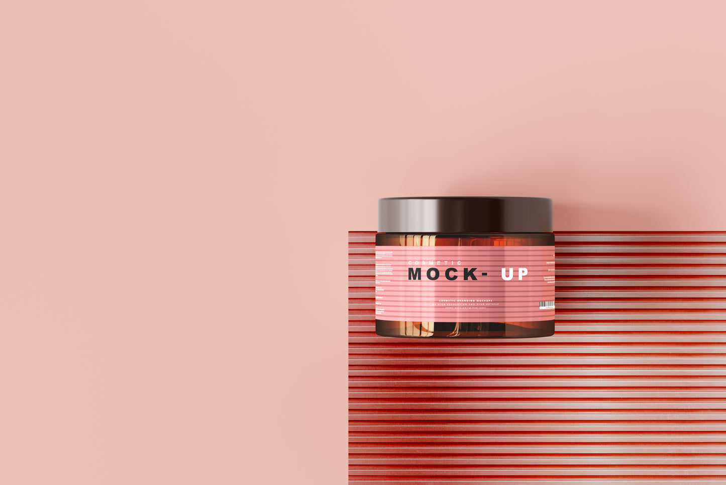 Amber Glass Cosmetic Jar Mockups