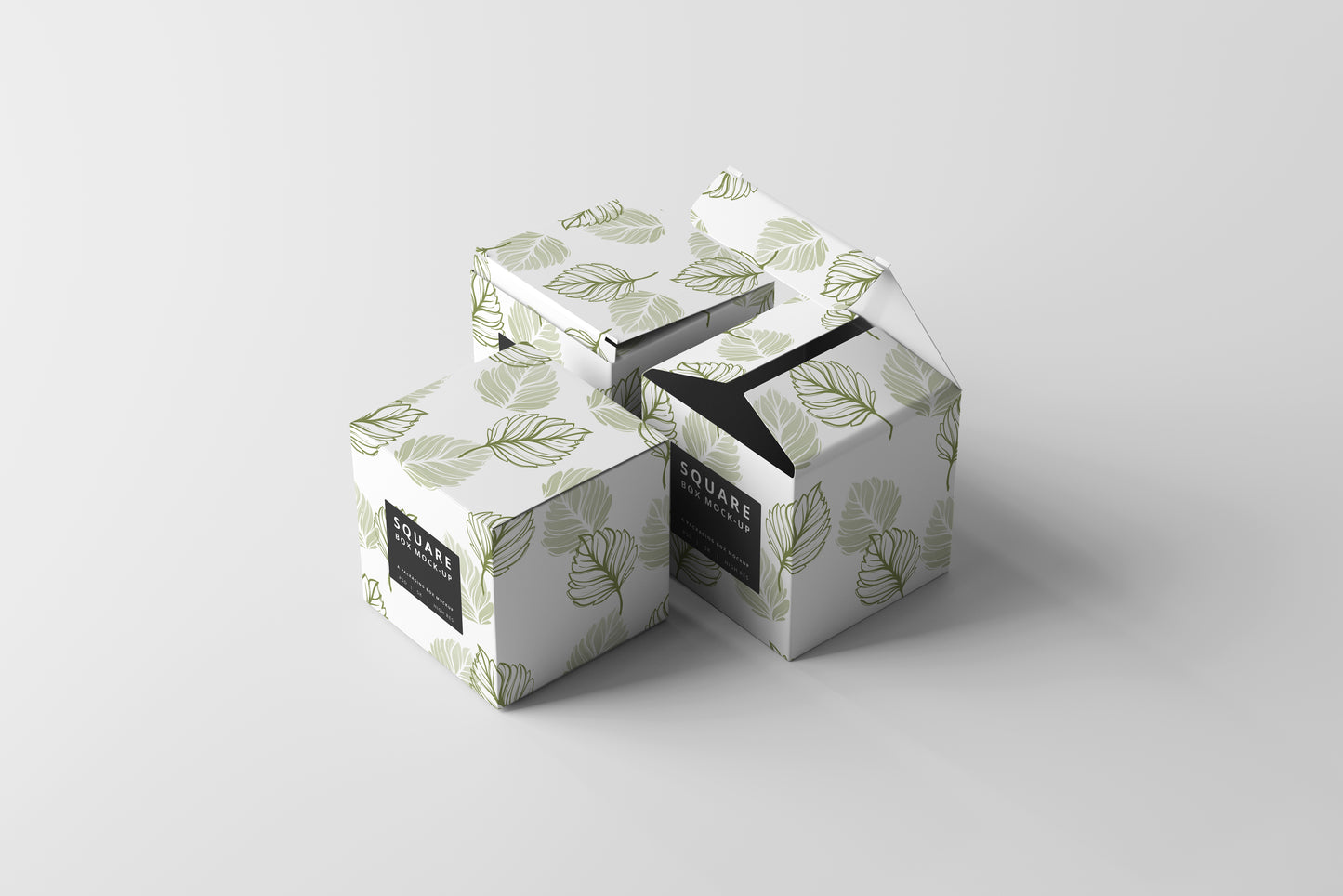 Square Product Packaging Box Mockups