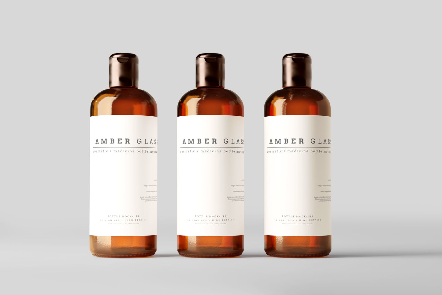 Amber Glass Bottle Mockups