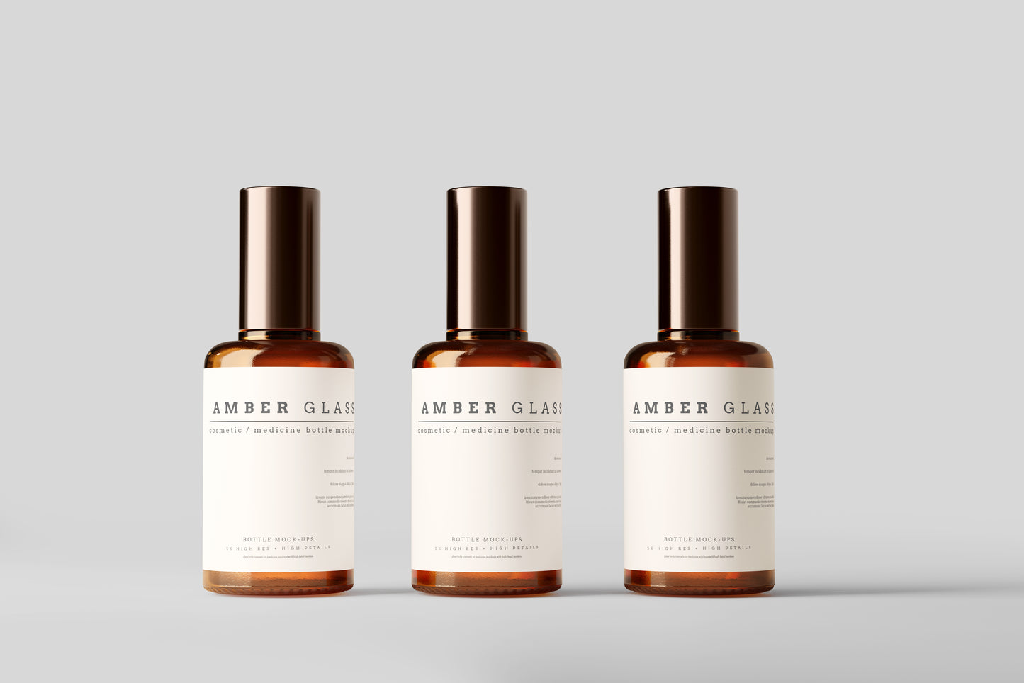 Amber Glass Bottle Mockups