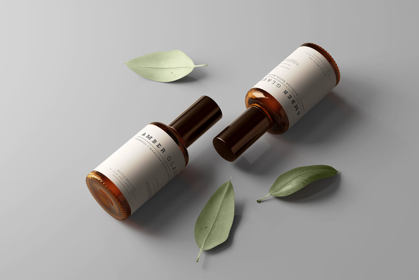 Amber Glass Bottle Mockups