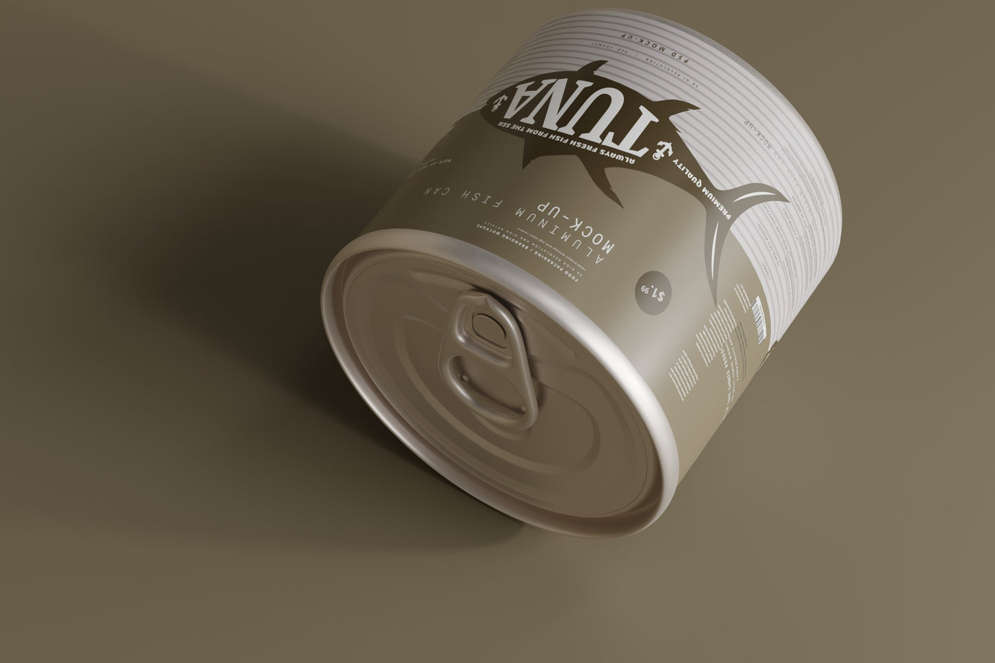 Easy Open Aluminum Food Can Mockup