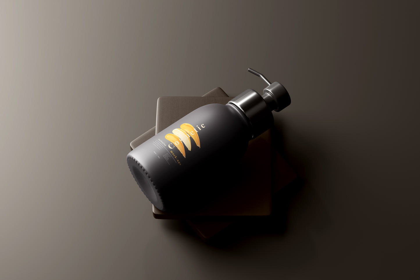Dark Color Plastic Pump Dispenser Bottle Mockup