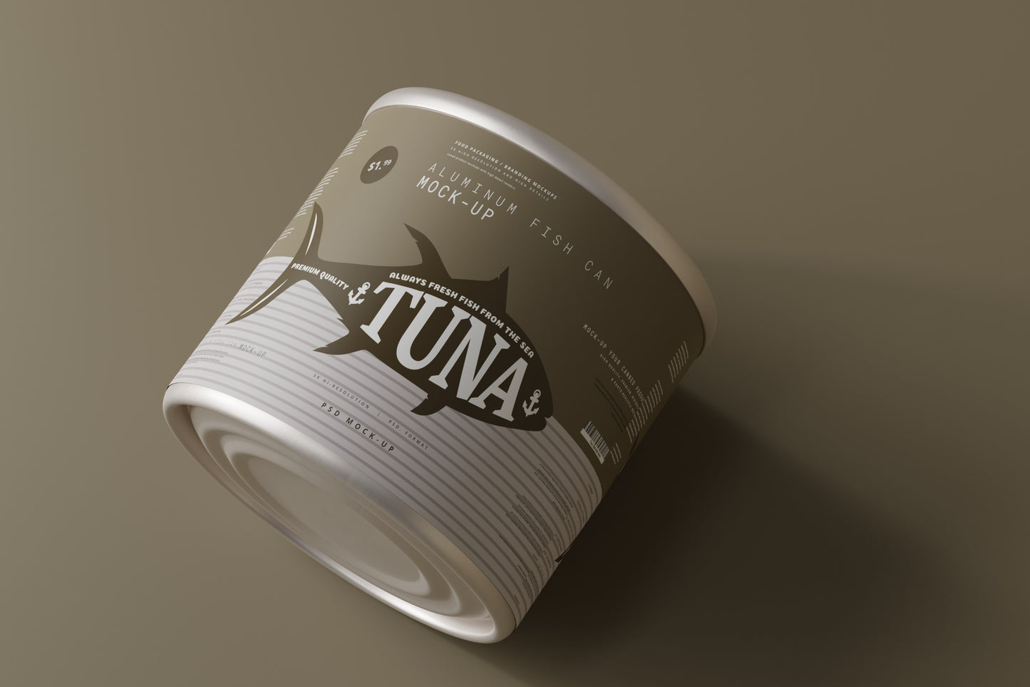 Easy Open Aluminum Food Can Mockup