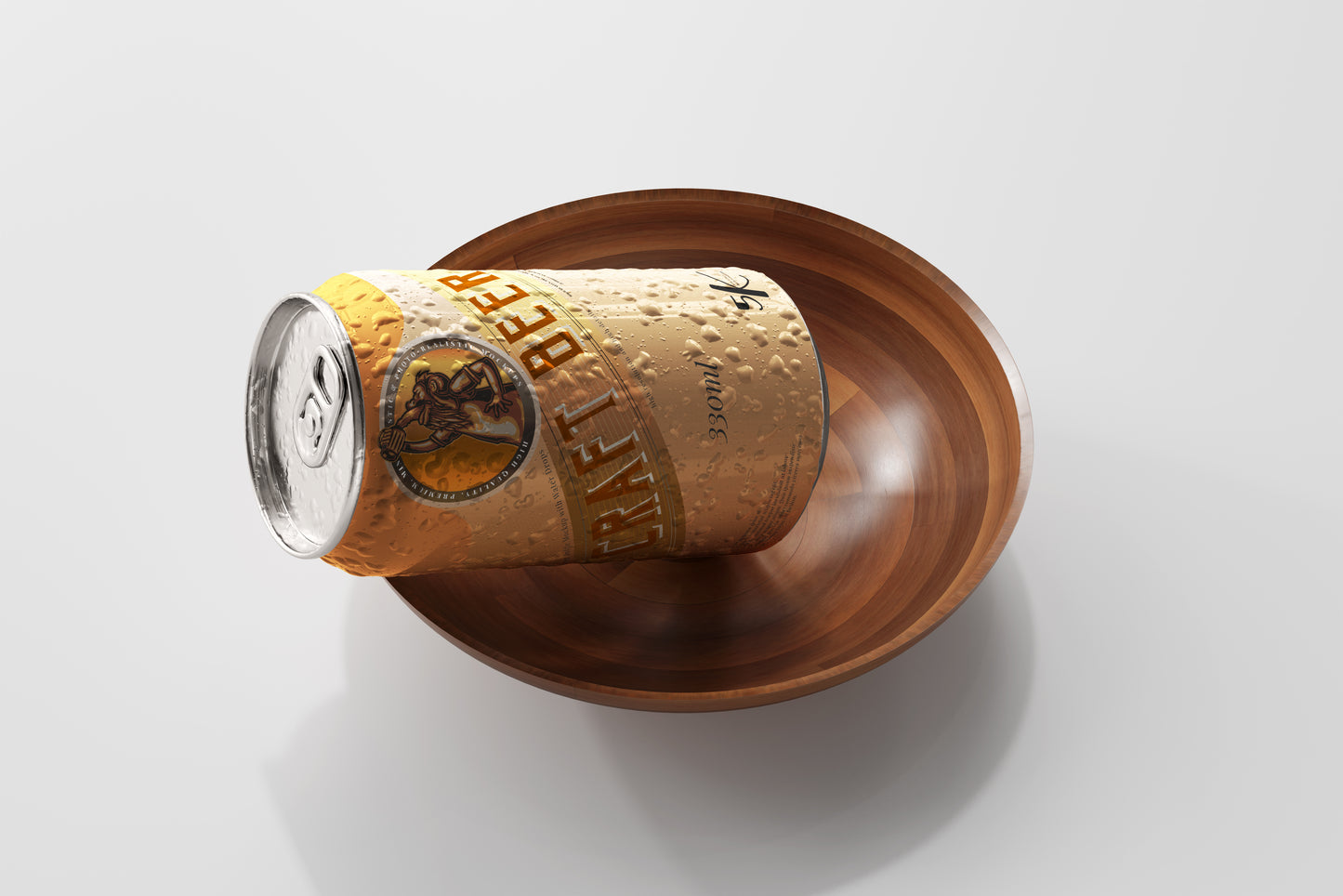 Standard Size Beer Can Mockup with Condensation Effect