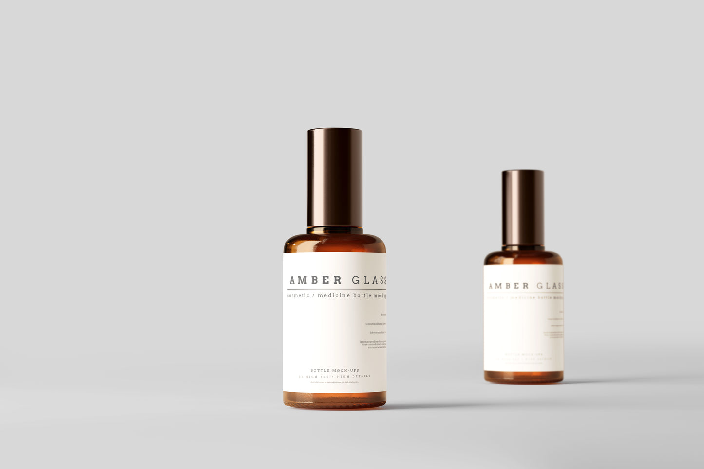 Amber Glass Bottle Mockups