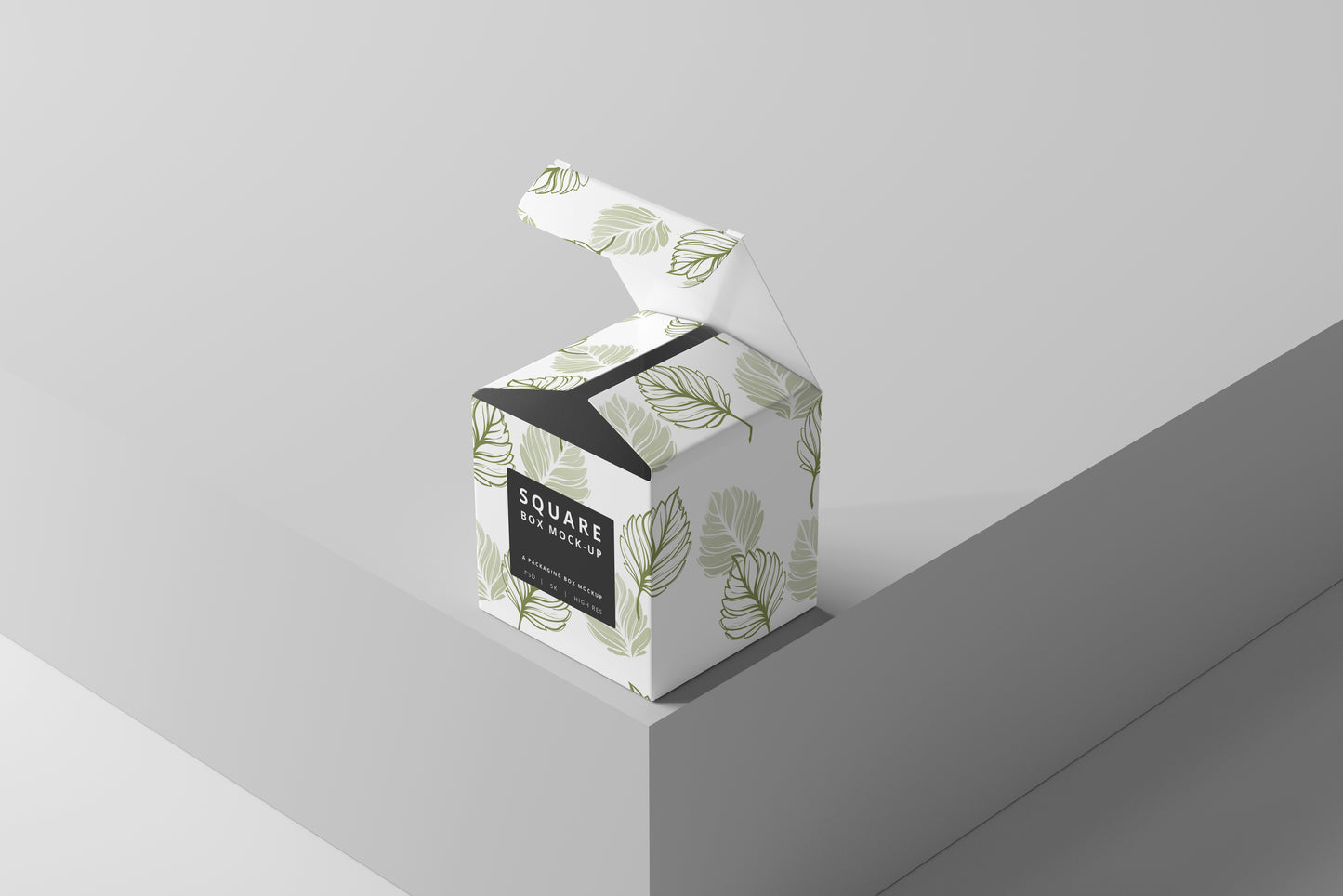 Square Product Packaging Box Mockups