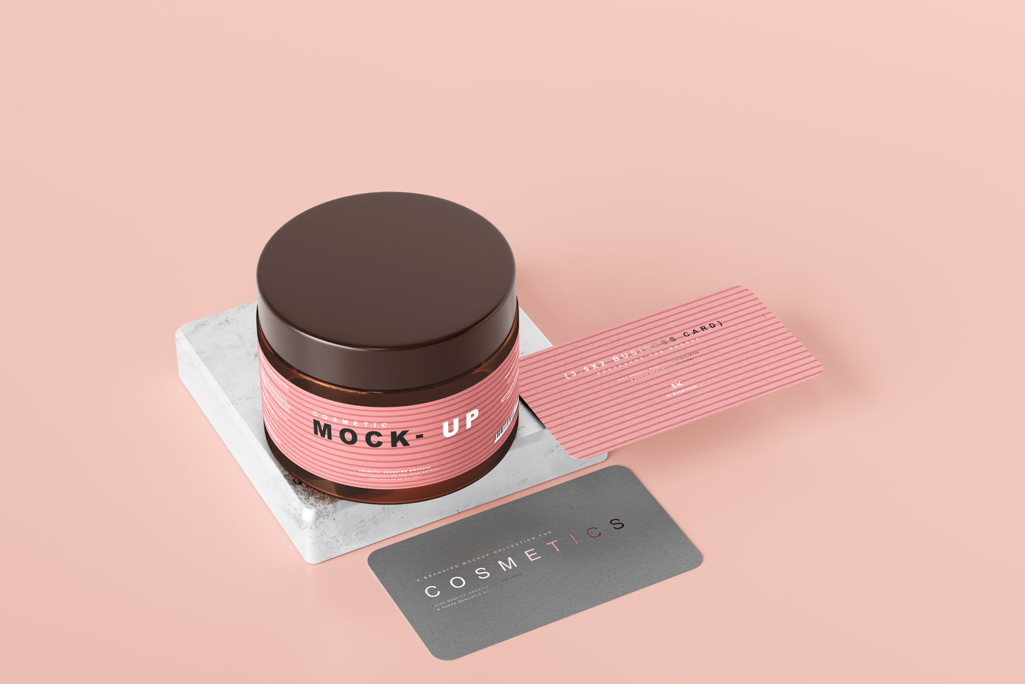 Amber Glass Cosmetic Jar Mockups