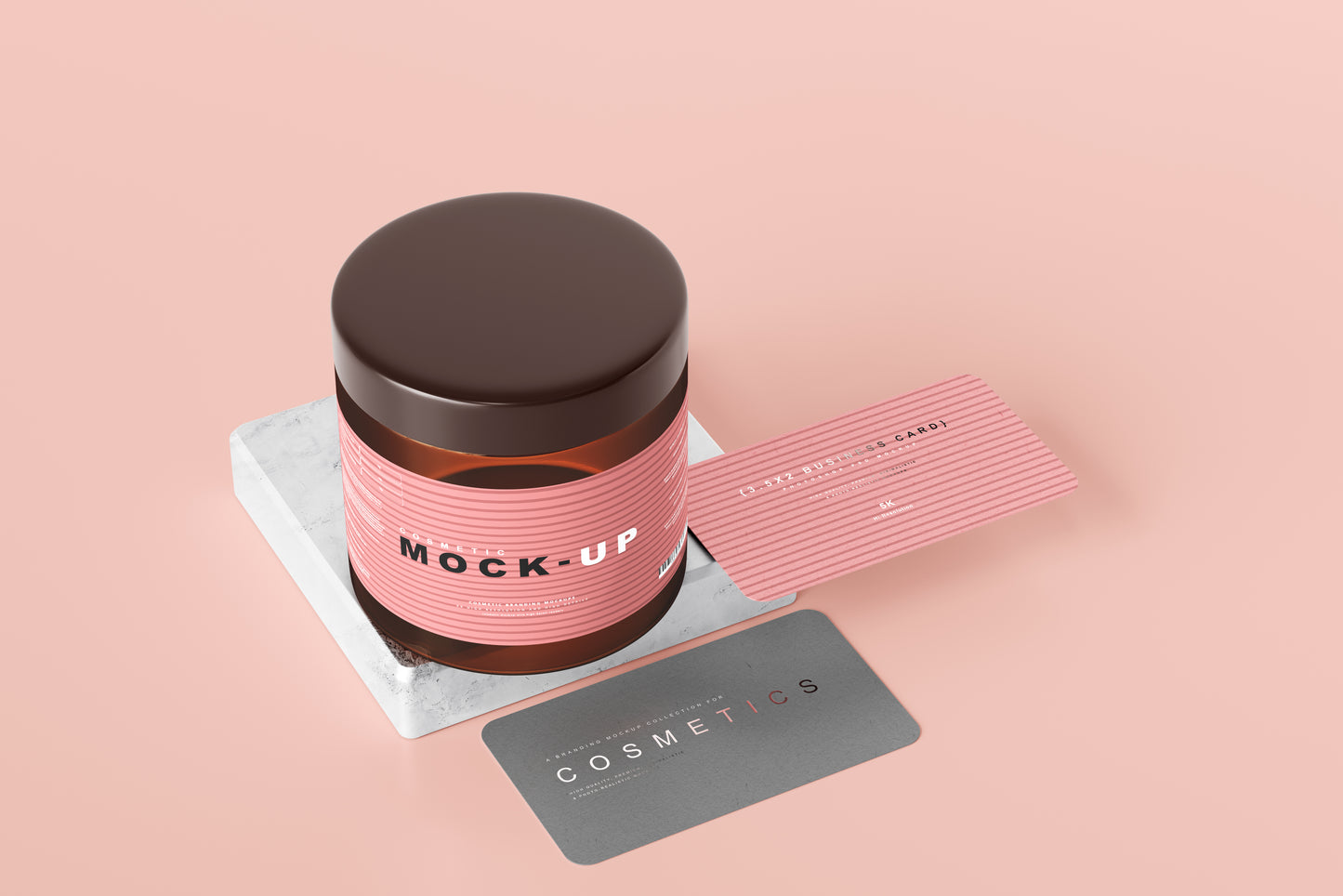 Amber Glass Cosmetic Jar Mockups